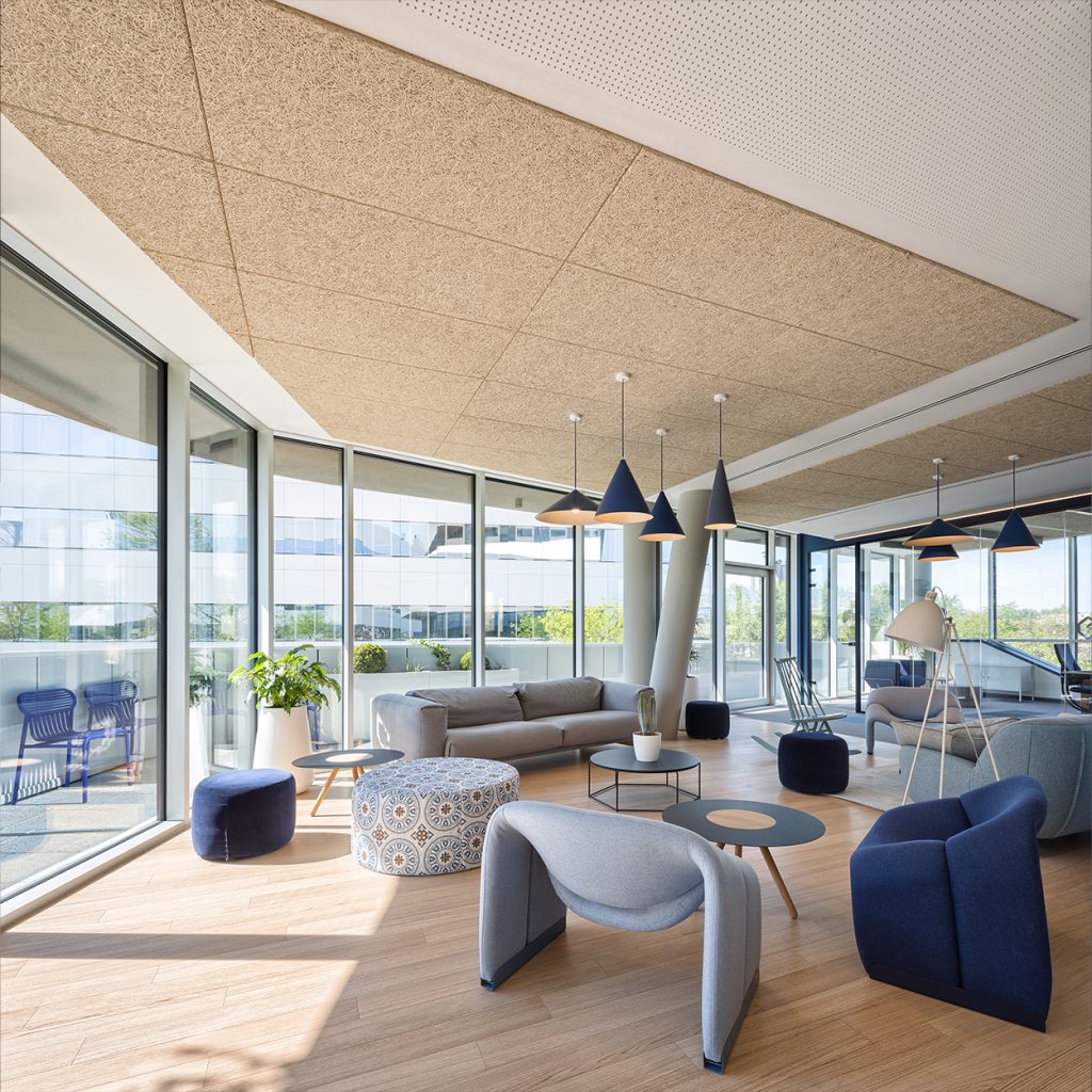 blue room used for brainstorming and informal meetings