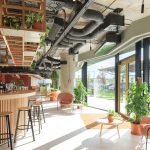 bar counter on the ground floor Tenderly office workspace interior Belgrade